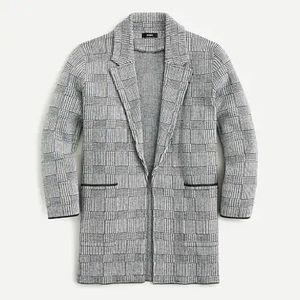 Jcrew Sofie open front sweater blazer glen plaid